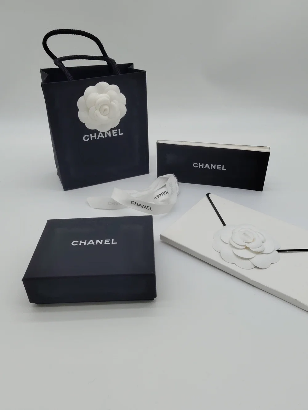 CHANEL Fine Jewelry Packaging Set Camellia Jewelry Box Ribbon Bag Booklet